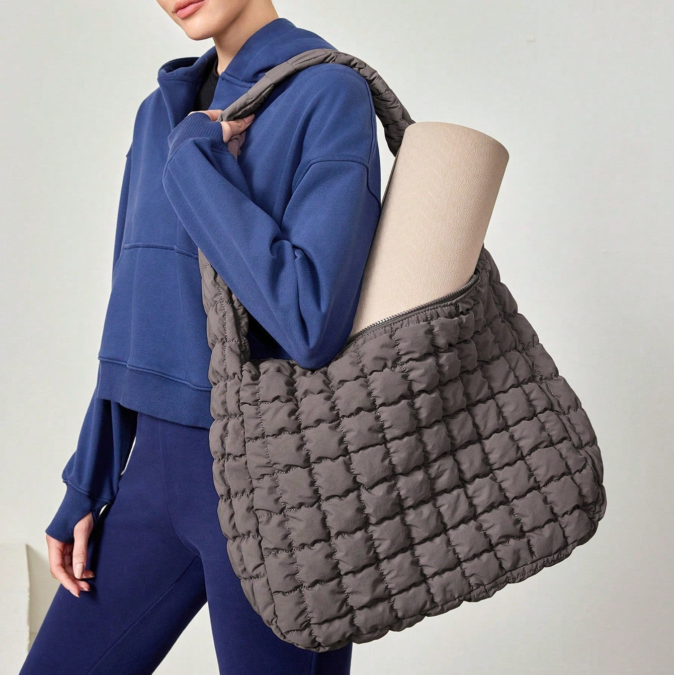 Quilted Puffer Tote Bag