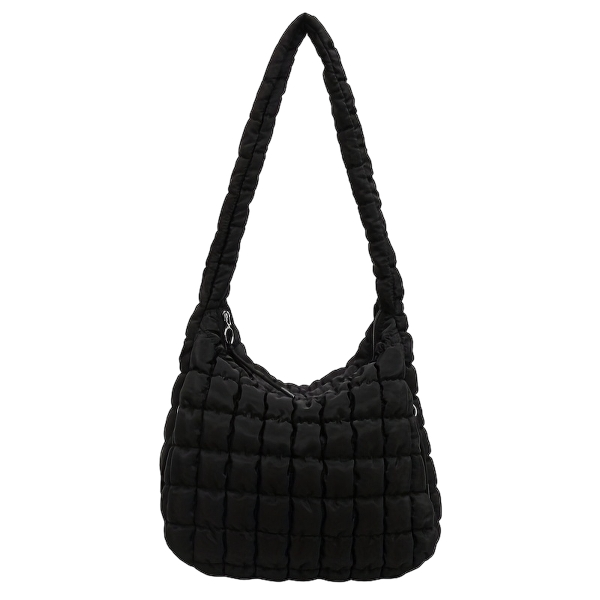 [BLACK] Quilted Puffer Tote Bag