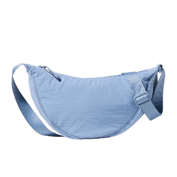 Light blue crossbody bag on a white background